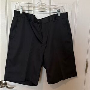 Bobby Jones Black Flat-Front Golf Shorts